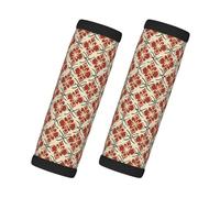 Housse de poignée de bagage à motif rouge vintage pour valise, étiquettes d'identification pour valises