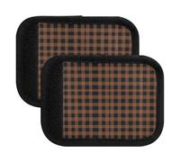 Housse de poignée de bagage classique à motif écossais noir marron pour valise, sac de courses, Plaid Buffalo classique noir marron, one sizex4