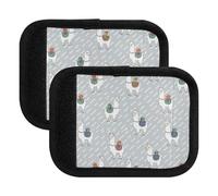 Housse de poignée de bagage - Motif lamas blancs mignons - Cadeau coloré - Poignée de sac à main souple pour valise, sac de courses, Cadeaux colorés lamas blancs mignons, one sizex4