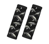 Housse de poignée de bagage souple avec imprimé dauphins noirs pour valise, étiquettes d'identification pour valises