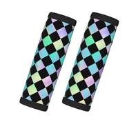 Housse de poignée de bagage souple avec motif damier irisé pour valise, étiquettes d'identification pour valises