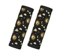 Housse de poignée de bagage souple pour valise, motif ciel et soleil, noir et doré