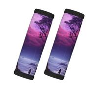 Housse de poignée de bagage souple pour valise, motif lune et arbre, ciel nocturne, violet