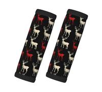 Housse de poignée de bagage vintage avec imprimé élan rouge et blanc pour valise, étiquettes d'identification pour valises