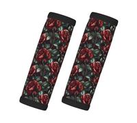 Housse de poignée de bagage vintage avec imprimé rose rouge pour valise, étiquettes d'identification pour valises