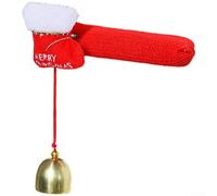 Housse de poignée de porte de Noël avec grelot pour protection de porte et décoration de chambre festive en tissu doux (H)