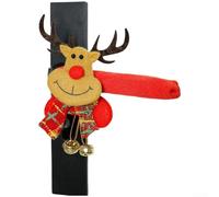 Housse de poignée de porte de Noël avec motif Père Noël avec clochette pour décoration saisonnière de la maison - Tissu doux protège les boutons de porte contre les dommages (C)