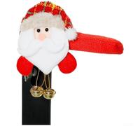 Housse de poignée de porte de Noël avec motif Père Noël avec clochette pour décoration saisonnière de la maison - Tissu doux pour protéger les boutons de porte contre les dommages (A)