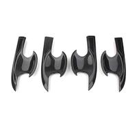 housse de poignée de porte de voiture Lot De 4 Enjoliveurs Poignées Porte Extérieures ABS Pour Civic 10e Génération 2016-2021 - Accessoires Auto(Carbon Fiber Black)
