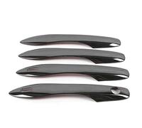 Housse de poignée de porte extérieure de voiture, couvercle de poignée de porte, bol de décoration, garniture pour Toyota pour Corolla 2021 (couleur : ensemble complet argent) (poignée noire)