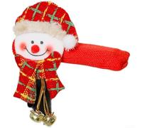 Housse de poignée de porte festive avec motif Père Noël et clochette de dessin animé, tissu doux qui protège les boutons et ajoute de la joie à n'importe quelle pièce (B)