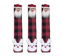 Housse de poignée de réfrigérateur de Noël, tissu réutilisable, housse de poignée de porte pour micro-ondes, appareil de cuisine, protection décorative de porte de réfrigérateur (H)