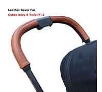 Housse de poignée en cuir adaptée à Cybex Eezy S Twist(+), 2 housses de poussette, housse d'accoudoir, accessoires de poussette maman bébé 3 pièces gris