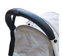 Housse de poignée en cuir compatible avec Babyzen Yoyo 2, accessoires de poussette, housse de protection en polyuréthane pour Yoyo + accoudoir (sans dragonne) (noir)