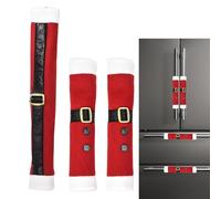 Housse de poignée pour réfrigérateur de Noël, housse de poignée de porte de réfrigérateur de Noël, lot de 3 poignées mignonnes pour armoires de Noël - cache-boutons de Noël, décorations de Noël pour