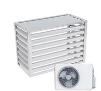 Housse de pompe à chaleur Air Source - Clôture d'intimité en aluminium pour climatiseur - Dessus plat gris pour condensateur - Dimensions (L x l x H) : 120 x 70 x 150 cm