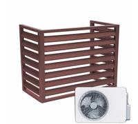Housse de pompe à chaleur Air Source - Clôture d'intimité en aluminium pour climatiseur - Dessus plat gris pour condensateur - Dimensions (L x l x H) : 120 x 70 x 150 cm