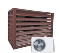 Housse de pompe à chaleur Air Source - Clôture d'intimité en aluminium pour climatiseur - Dessus plat gris pour condensateur - Dimensions (L x l x H) : 120 x 70 x 150 cm