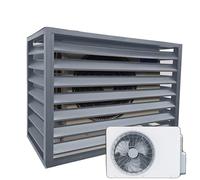 Housse de pompe à chaleur Air Source - Clôture d'intimité en aluminium pour climatiseur - Dessus plat gris pour condensateur - Dimensions (L x l x H) : 120 x 70 x 150 cm