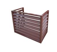 Housse de pompe à chaleur en aluminium - Protection pour unité de climatisation extérieure, clôture à condensateur résistante aux intempéries, marron, sans haut, 120 x 70 x 150 cm (L x l x H) (5P)