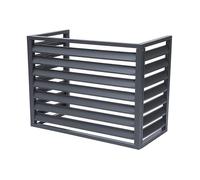 Housse de pompe à chaleur extérieure - Housse de protection en aluminium pour mini unité CA divisée, gris, sans haut, 110 x 60 x 80 cm (L x l x H) (2-3P) - Résistant aux intempéries, durable