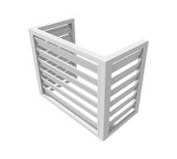 Housse de pompe à chaleur extérieure - Housse de protection en aluminium pour unité de climatisation, sans haut, blanc, 100 x 50 x 70 cm (L x l x H), résistante aux intempéries, protection durable