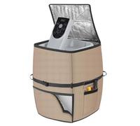 Housse de pompe de chauffage de spa en tissu Oxford 600D avec isolation en feuille d'aluminium imperméable et coupe-vent pour pompe de chauffage de baignoire gonflable, kaki