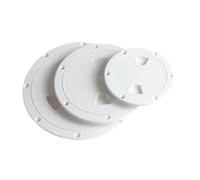 Housse de pont ronde en métal ABS - Couverture durable pour trappe d'inspection de yacht pour une utilisation marine (15,2 cm, blanc sans vis)