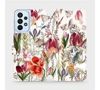Housse de portable avec rabat pour Galaxy A23 4G, Mobiwear Book, bouquet de fleurs