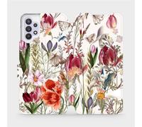 Housse de portable avec rabat pour Galaxy A32 5G, Mobiwear Book, bouquet de fleurs