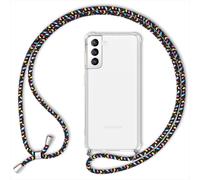 Housse de portable NALIA avec chaîne pour Samsung Galaxy S22 Plus, Housse de protection transparente & cordon de portable à porter autour du cou, robuste Non jaunissant Clair Noir Coloré