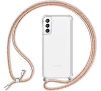 Housse de portable NALIA avec chaîne pour Samsung Galaxy S22 Plus, Housse de protection transparente & cordon de portable à porter autour du cou, Robuste Non-jaunissant Clair Arc-en-ciel