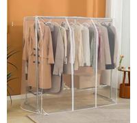 Housse de portant à vêtements transparent/transparent de 1,9 à 2 m, avec double fermeture éclair solide, grande housse de protection au sol pour portant à vêtements bipolaire B, 180 cm