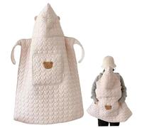 Housse de porte-bébé chaude et coupe-vent pour l'hiver couverture pour poussette avec motif cœur et poche douce épaisse pour siège auto bébé