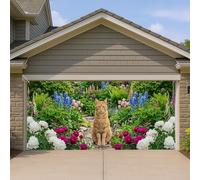 Housse de porte de garage à motif floral aux couleurs vives, grandes décorations de garage, décoration extérieure et intérieure printanière, 397 x 180 cm