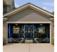 Housse de porte de garage avec motivation physique, décoration de salle de sport inspirante pour salle de sport à domicile, fond de motivation intérieur et extérieur pour une utilisation toute l'année