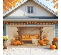 Housse de porte de garage de la récolte d'automne, grande décoration de porte de garage confortable en forme de citrouille de ferme, décoration de fond de fête d'Action de grâce, intérieur et