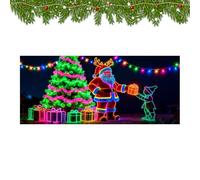 Housse de porte de garage de Noël - 2D Plat Père Noël Décoration de vacances festives | Couvertures de porte de garage pour l'extérieur, l'extérieur, l'intérieur, fête, mur, portail, jardin