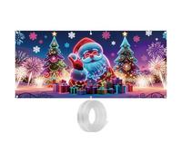 Housse de porte de garage de Noël, 4 x 1,8 m, décoration de fête fluorescente UV, décoration de porte de garage, arrière-plan, pour propriétaires de maison, fêtes de famille, décorations de rue
