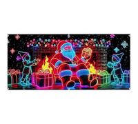 Housse de Porte de Garage de Noël - Grande Décoration Lumineuse Extérieure Imperméable À LED pour Les Fêtes,Bannière Décorative pour Porte De Garage - pour Maison Fête Jardin Mur