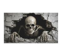 Housse de porte de garage d'Halloween - Bannière géante effrayante 3D à suspendre, toile de fond en tissu résistant aux intempéries pour allée, clôture de jardin et accessoires de fête (B, 480 x 210