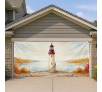 Housse de porte de garage en forme de phare, drapeau rouge pour porte de garage, décoration d'intérieur pour jardin, extérieur et intérieur, 400 x 180 cm