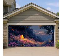 Housse de porte de garage florale inspirée de la nature, décoration de garage en plein air, décoration d'été de style rustique pour jardin, 397 x 180 cm