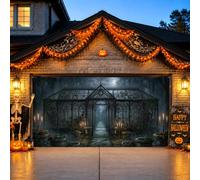 Housse de porte de garage gothique pour Halloween Motif forêt 397 x 180 cm