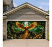 Housse de porte de garage mystérieuse avec oiseaux inspirés de la nature, grandes décorations de porte de garage, décoration extérieure et intérieure printanière, 397 x 180 cm