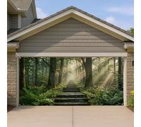 Housse de porte de garage pour chemin de forêt, paysage naturel serein, grande décoration de porte de garage, décoration d'intérieur extérieure pour toutes les saisons, 397 x 180 cm