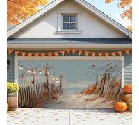 Housse de porte de garage rustique d'automne, feuillage d'automne fantaisie, grandes décorations de porte de garage, décoration intérieure et extérieure de fête de Thanksgiving, 397 x 180 cm