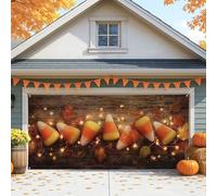 Housse de porte de garage rustique en forme de maïs sucré, grandes décorations d'Halloween pour intérieur et extérieur, décoration d'automne 400 x 180 cm