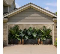 Housse de porte de garage vert tropical, feuilles botaniques luxuriantes, grandes décorations de porte de garage, décoration de fête d'été en plein air, 397 x 180 cm