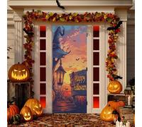 Housse de porte de Noël, Halloween, crépuscule, décoration pour Noël, vacances, maison, fête, 91,4 x 248,9 cm